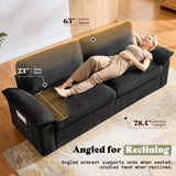 FORTEVA 78in Loveseat Sofa, Cloud Couch for Living Room, Black