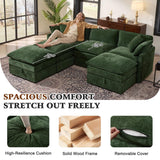 Ihanherry Oversized Sectional Sofa Bed with Storage