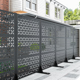 72 Inch Metal Outdoor Privacy Screen Panel, Decorative Privacy Fence for Patio, Garden & Yard, Trash Can Fence Screen,