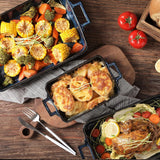 VICRAYS Ceramic Bakeware Set, Porcelain Rectangular Lasagna Pans Casserole Dish Set for Baking, Cooking, Kitchen, Cake Dinner, Banquet and Daily Use, 3 PCS, 15 x 8.5 Inches(Blue)