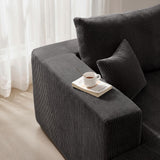 Modular Loveseat Cloud Couch, 79" Memory Foam Boneless Double Sofa, Black
