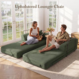 Cloud Boneless Couch Futon Sofa Bed, 5-in-1 Convertible Sofa Bed Pull Out Couch Sleeper Sofa Compressed Loveseat, 70" High-Density Sponge & Corduroy Fabric Futon Daybed for Living Room Bedroom(Green)