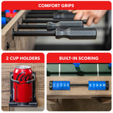 GoSports 48 Inch Game Room Size Foosball Table - Includes 4 Balls and 2 Cup Holders – Black, Oak, or White