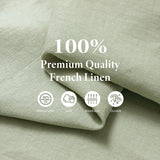 Pure Linen Bistro Half Apron - 25 x 35 Inch Unisex Waist Aprons with Large Pocket Ideal for Kitchen Crafts and More (Sage)