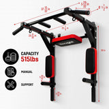 Yes4All Multifunctional Wall Mounted Pull Up Bar Chin Up Bar Dip Station for Home Gym Workout, Power Tower Set Training Equipment Fitness Supports 515 lbs Yes4All