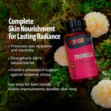 FreshCap Mushrooms Premium Organic Tremella Supplement Capsules - 12:1 Fruiting Body Extract with 40% Beta-Glucans - 3rd-Party Tested - Helps Retain Moisture and Supports Radiant Skin (60 Capsules)