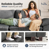 PHI VILLA Sectional Cloud Couch L Shaped 4-Seat Modular Sofa with Ottoman