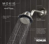 Kohler Moxie Showerhead and Waterproof Bluetooth Wireless Speaker, 1.75 gpm - Brushed Nickel