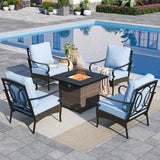 Sophia & William Metal Patio Furniture Set with Fire Pit Table, 5 Pieces