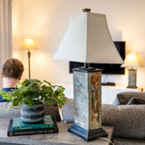 Sunnydaze Timeless Abode Slate 3-Piece Floor and Table Lamp Set - Matching Indoor Stone Lamp Set of 3 - Plug-in Electric - Bulb Included