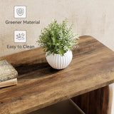LITTLE TREE Farmhouse Coffee Table, 47 Inches Wooden Center Tables with Rounded Corners, Rectangular Living Room Tables, Modern Low Cocktail Tea Furniture for Living Room (Rustic Brown)