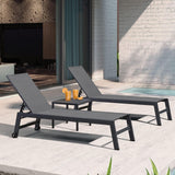 PURPLE LEAF Patio Chaise Lounge Set of 4 with Wheels, Adjustable, Grey