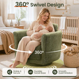 LuvnVirtue 360° Swivel Barrel Accent Chair for Living Room & Bedroom(Green)