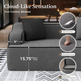 SUNSHINE VALLEY 104" 4-Seat Sectional Boneless Couch Living Room Grey