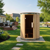 4 Person Outdoor Vertical Barrel Sauna, Cedar Wood Traditional Sauna