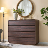 Standifurno Modern 8 Drawer Dresser, 47- Inch Wood Chest of Drawers with Large Storage, Walnut Dresser Closet for Bedroom, Living Room, Nursery.