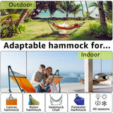 Tranquillo Sturdy Steel Hammock Stand with Premium Cotton Canvas, 600 lbs Capacity Folding Hammock Stand, Portable Hammock 30-Second Fold Unfold Hammock for Camping, Orange