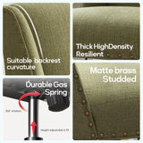 Upholstered Armless Office Chair Fabric Swivel Home Desk Chair with Wheels