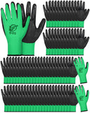 72 Pairs Gardening Work Gloves Bulk for Men Women, Rubber Coated Garden Multipack Safety Construction Glove (Green)