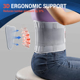 Back Brace for Lower Back Pain Women, Breathable Back Support Belt for Women & Men with Lumbar Pad, Grey, 5XL (Circumference:68-74.8")