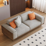 NessCarsti 64.56" Mid-Century Modern 2-Seater Fabric Sofa Couch, Grey