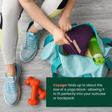 JadeYoga Voyager Yoga Mat - Lightweight & Portable Rubber Yoga Mat - Non-Slip Exercise Mat for Women & Men - Great for Yoga, Home Workout, Gym Fitness, Pilates, Stretching, and More (68" Purple) JadeYoga