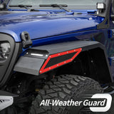 OEDRO Fender Flares w/Signal Lights Compatible with 2018-2026 Jeep Wrangler JL & JLU Unlimited (2-Door & 4-Door), Off-Road Widened Steel Front & Rear 4 PCS Set