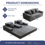 MAXYOYO Sofa Bed, 80-Inch Oversized Boneless Loveseat, 2 Cup Holders