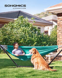 SONGMICS Double Hammock, 98.4 x 59.1 Inches, 660 lb Load Capacity, with Compression Bag, Mounting Straps, Carabiners, for Terrace, Balcony, Garden, Outdoor, Camping, Turquoise UGDC15BU