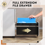 DEVAISE 3 Drawer File Cabinet with Combination Lock, Fully Assembled Metal Filling Cabinet Except Wheels, White