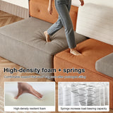 NessCarsti 80" Modular 3-Tone Couch, 3-Seater Sofa with Detachable Backrest