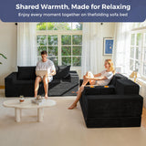 MAXYOYO Sofa Bed, 80-Inch Oversized Boneless Loveseat, 2 Cup Holders