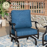 MIXPATIO 6-Piece Metal Patio Conversation Set, Fire Pit Table, 2 Ottomans