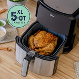 Oster DiamondForce Nonstick XL 5 Quart Digital Air Fryer, 8 Functions with Digital Touchscreen Stainless Steel Oster
