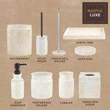 Creative Scents Rustic Luxe Small Bathroom Trash Can 1.53 Gal / 5.8L - Oval Bathroom Garbage Can Bin for Modern Farmhouse Decor - Small Waste Basket for Bathroom and Bedroom