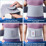 Back Brace for Lower Back Pain Women, Breathable Back Support Belt for Women & Men with Lumbar Pad, Grey, 5XL (Circumference:68-74.8")