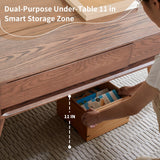 QKFF Wood Lift Top Coffee Table, 100% Solid Oak Wood Small Rising Dining Center Tables with Storage Shelf and Hidden Compartment for Living Room 48D x 26W x 26H