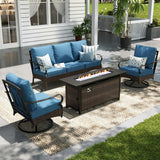 Sophia & William Metal Patio Furniture Set with Fire Pit Table, 4 Pieces