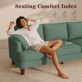 Gericco Mid Century Modern 89" 3-Seater Couch for Living Room, Green