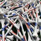 ProActive Sports MAGA 3 ¼” 100 Pack of Durable 6 Prong Plastic Golf Tees Featuring Patriotic American Flag Print - Made in The USA