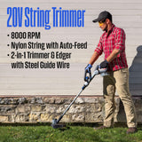 Westinghouse 20V Cordless Leaf Blower, 350 CFM, 110 MPH + 22" Cordless Hedge Trimmer, Dual-Action Steel Blades + 2-in-1