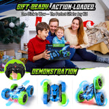 Hamdol Upgraded RC Car for Kids, 360° Rotating Double Sided Stunt Vehicle with Headlights, 2.4GHz 4WD Remote Control Car, USB-C Rechargeable Electric Toy, Birthday for Boys & Girls