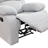 MOOLSUN Living Room Furniture Set Corduroy Recliner Compartments and Cup Holders Reclining for Home Theater/Office（A-Grey White Microfiber,Chair）