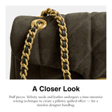Coach Quilted Suede Tabby Shoulder Bag 26 with Chain