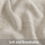Macochico Extra Wide Natural Linen Linen Curtains Pinch Pleated for Sliding Glass Door Living Room Bedroom Light Filtering Privacy Window Treatments with Tieback, 120”Wx108”L, Sand Beige, 1 Panel