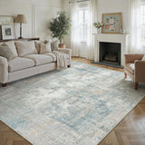 WondRg 12x15 Blue Cream Abstract Area Rug