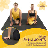 Large Yoga Mat 6'x4'x8mm Extra Thick, Durable, Non-Slip & Odorless Barefoot Exercise and Premium Fitness Home Gym Flooring Mat by ActiveGear - Black ActiveGear