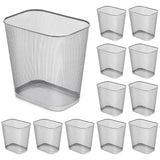 Nuanchu 12 Pcs Sliver Mesh Trash Cans Bulk, 4 Gallon Metal Wastebaskets