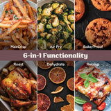 Ninja Crispi Pro 6-in-1 Glass Air Fryer | 450°F, Nontoxic, 6qt & 2.5qt Containers & Lids | Microwave, Freezer, Dishwasher Safe | Max Crisp, Air Fry, Bake, Roast, Recrisp, Dehydrate | Cherry, AS101RD1
