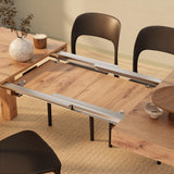 Mobili Fiver First Extendable Dining Table 47.2 to 78.7 Inches Seats 6 to 8 Rustic Oak